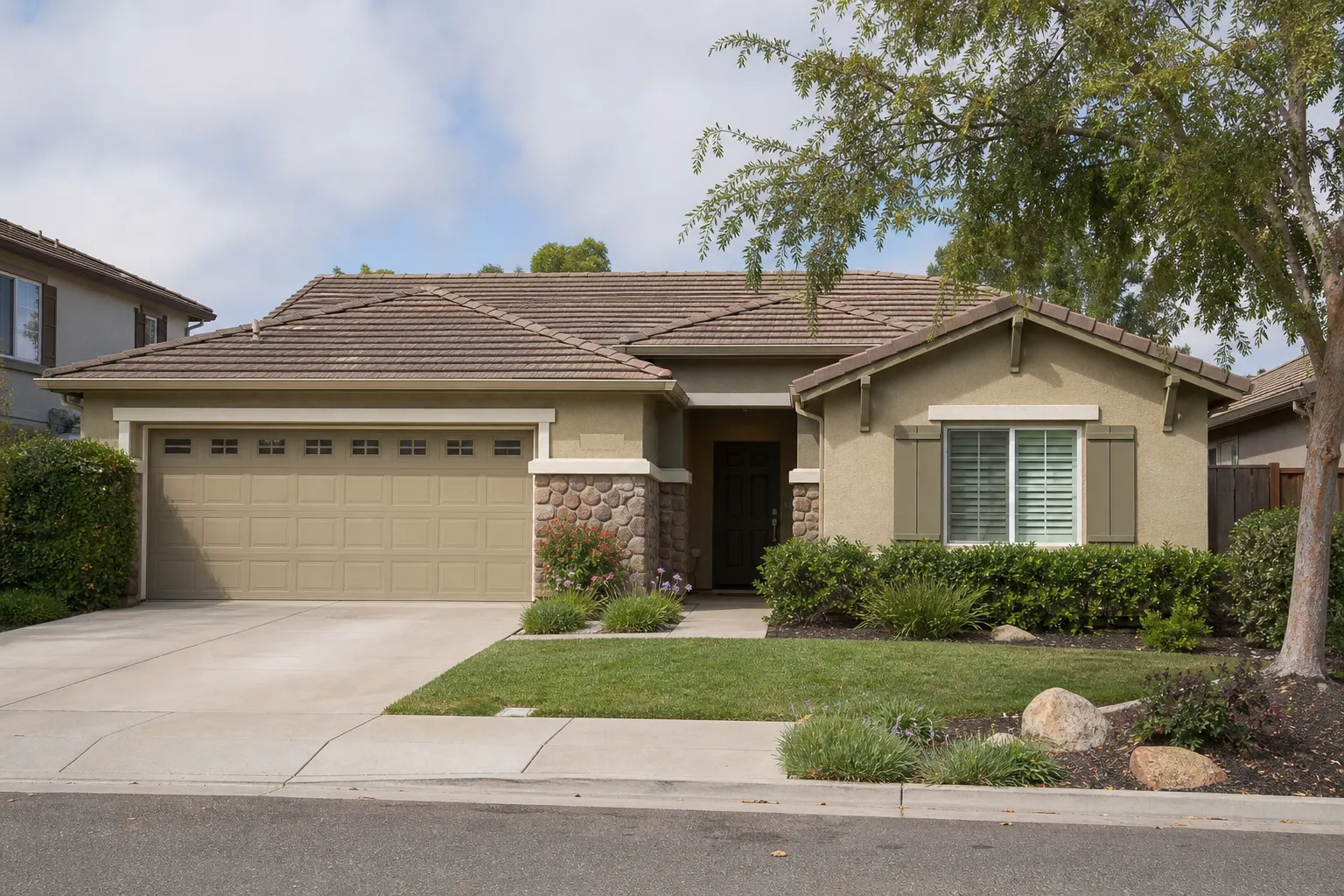 Front exterior of a suburban California home